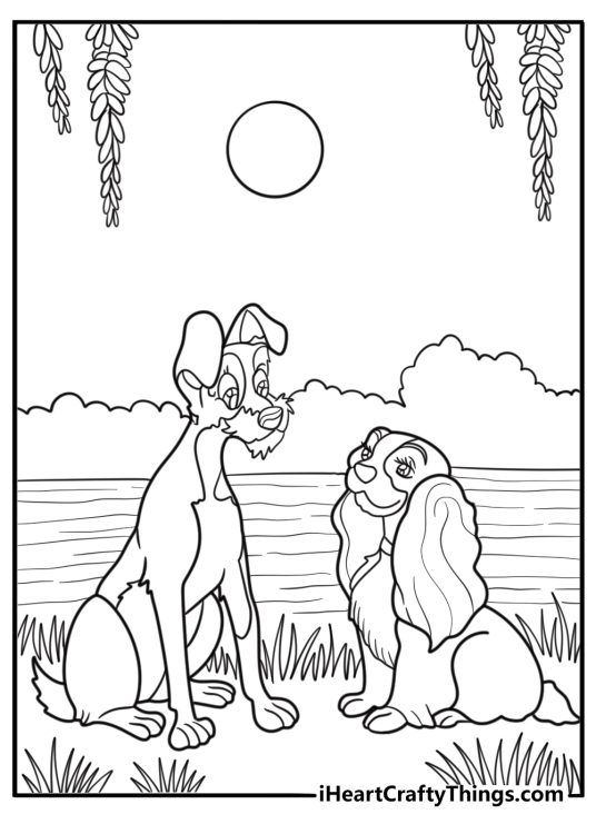 Lady and the tramp coloring pages