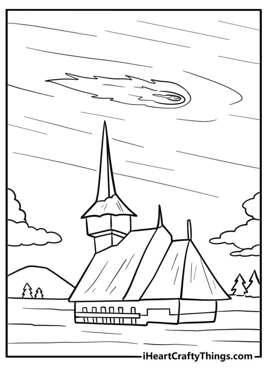 Legend of Ochi flying creatures above the forest coloring page