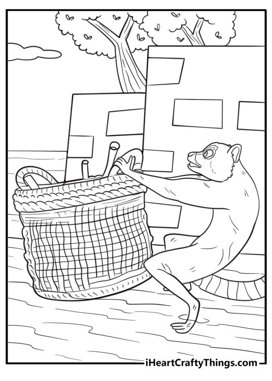 Lemur protecting its basket during a tense flow moment