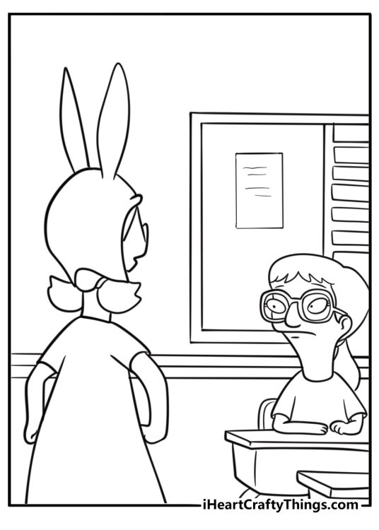 Louise arguing with a classmate coloring page