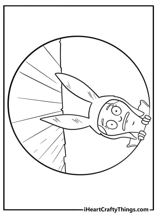 Louise planning a prank coloring page