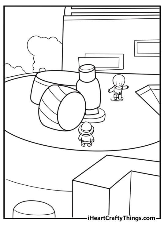 Mr Business avoiding spinning hammer on Over and Under map coloring page