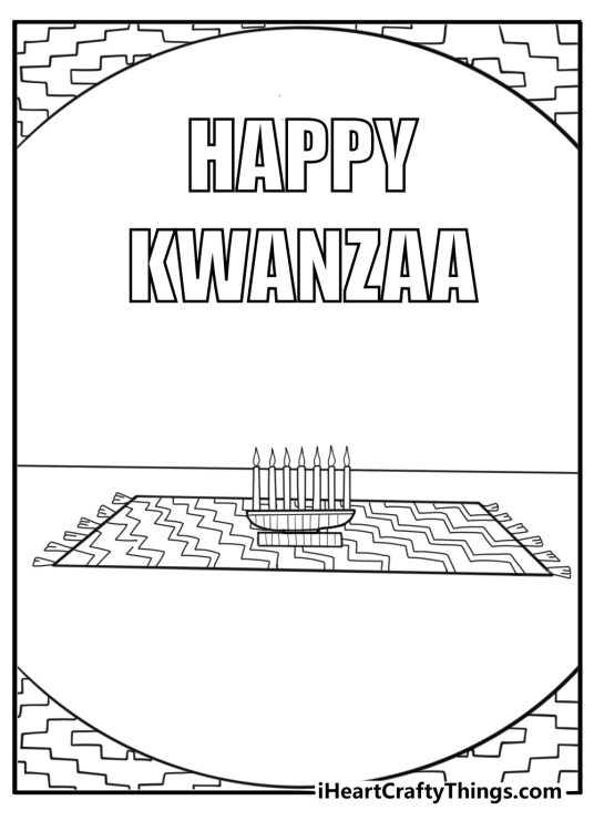 Nkeka mat under kwanzaa symbols printable coloring sheet