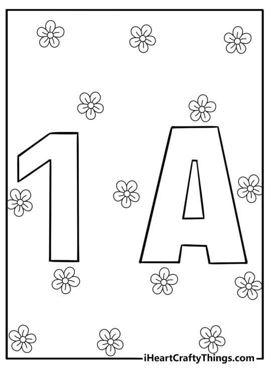 Number 1 next to alphabet a preschool style
