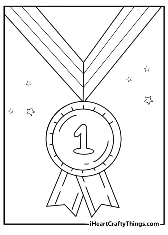 Number 1 on a medal award themed