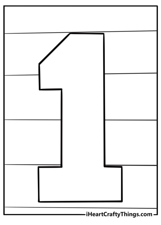 Number 1 with stripes pattern simple background