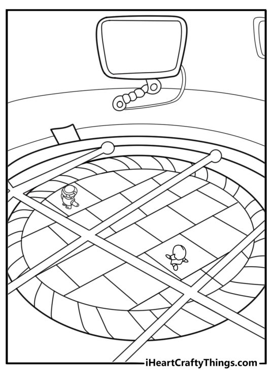 Nurse Carita running past lasers in Laser Tracer map coloring sheet