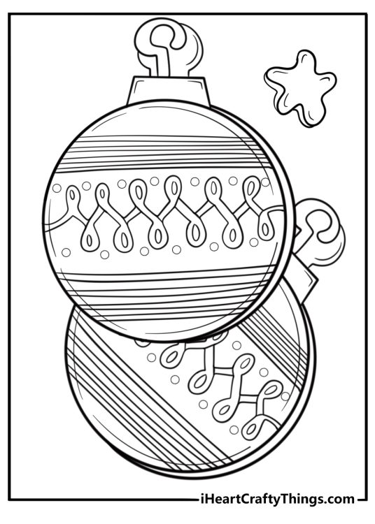 Ornament-shaped cookie with patterns coloring page for kids
