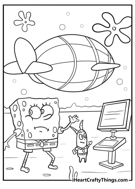 Plankton and SpongeBob sneaking into Karen