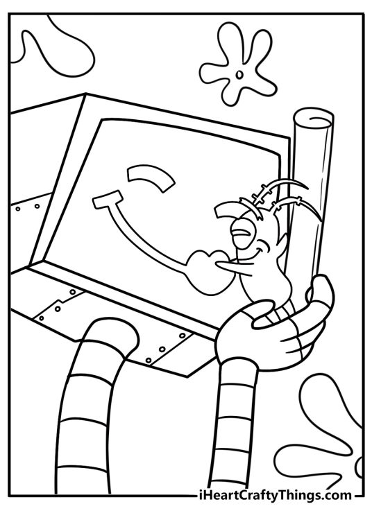 Plankton calling Karen the real secret formula detailed coloring sheet