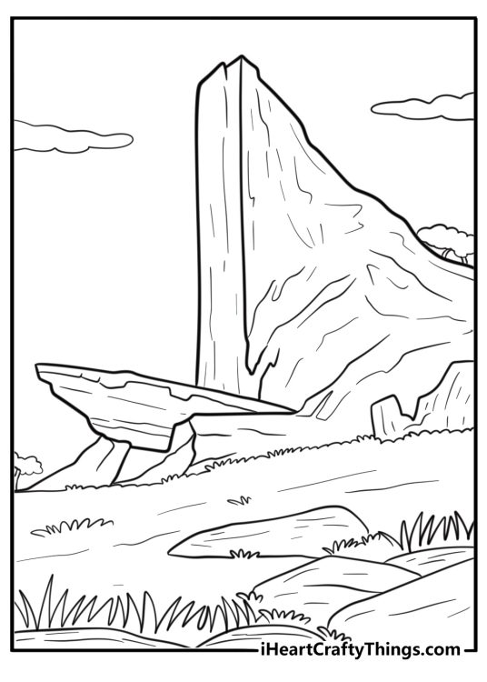 Pride Rock shining under the sunrise final scene coloring sheet