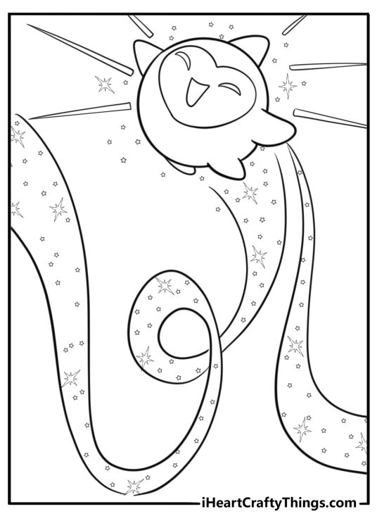 Star creating trails of light across the sky tree coloring page