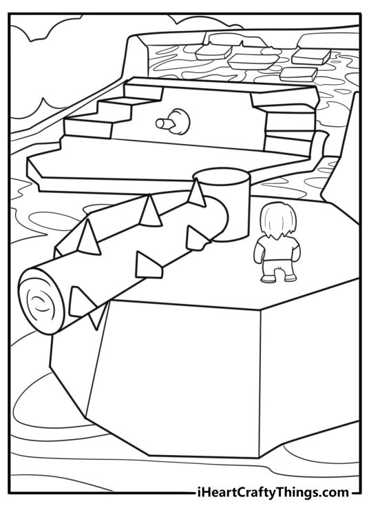 Stumble James racing ahead on Lava Rush map coloring page