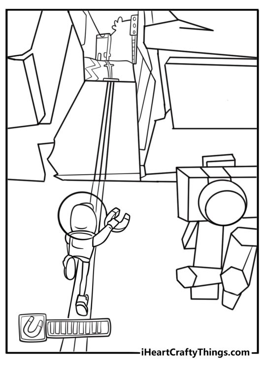 Subway surfers magnet pulling coins coloring page