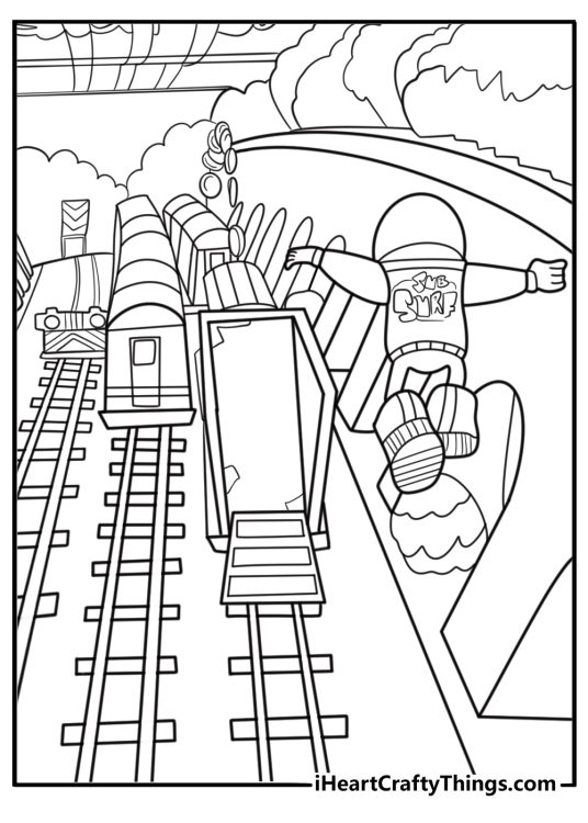 Subway surfers super sneakers powerup in use coloring sheet