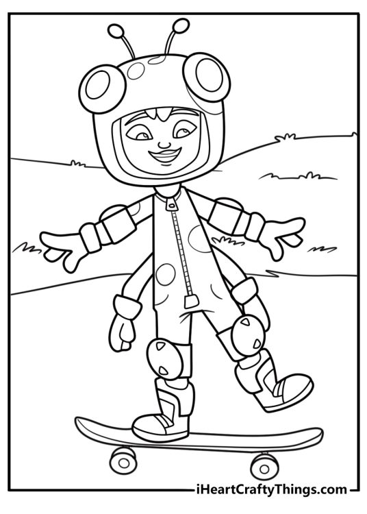 Subway surfers yutani wearing her alien suit coloring sheet