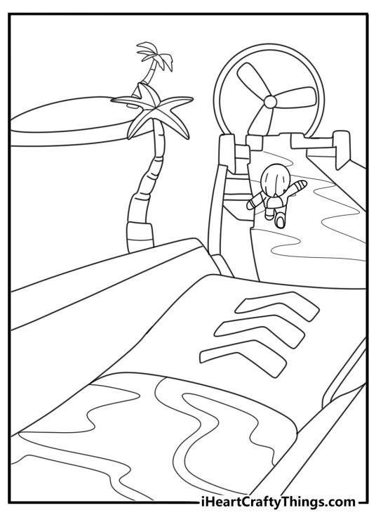 Swimmer Barbara diving into slime pool on Super Slide map coloring page