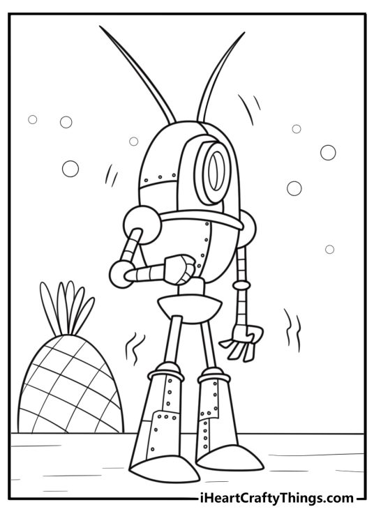 The mech fortress crumbling after losing its potato fuel free coloring page PDF