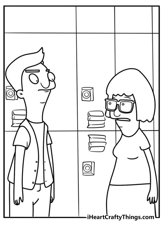 Tina talking to Jimmy Jr coloring page