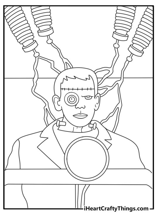 A castle laboratory filled with strange machines makes a spooky printable