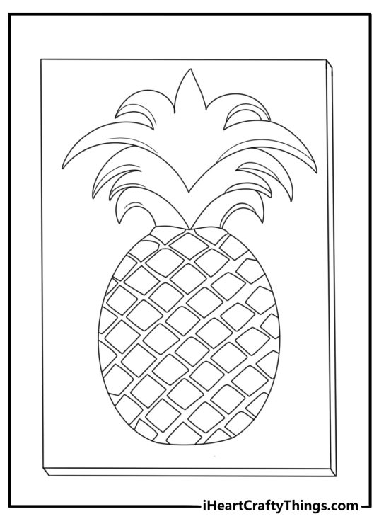 A small fruit stamp decorates this simple craft coloring sheet