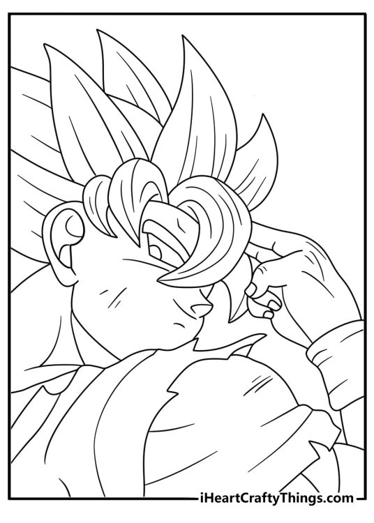 Dragon Ball Z coloring page for kids with Goku using instant transmission