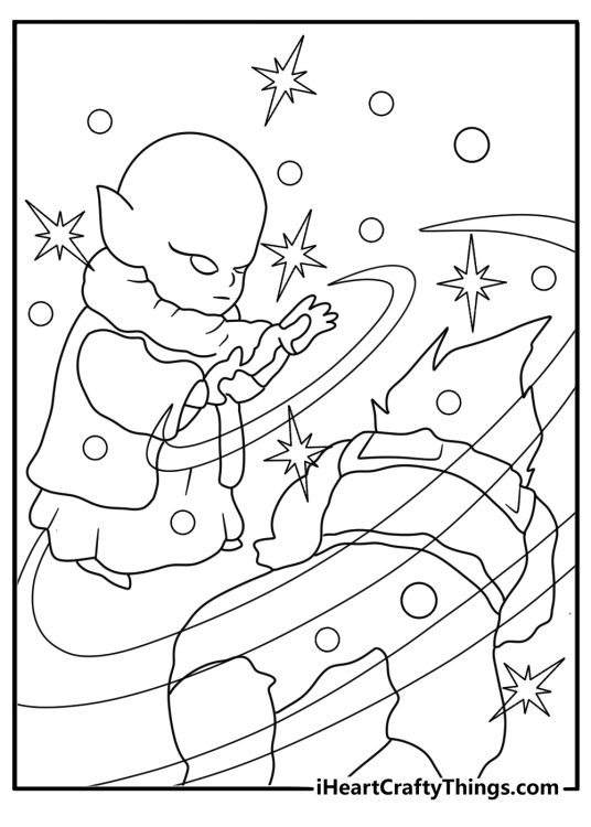 Free Dragon Ball Z page showing Dende healing an injured fighter