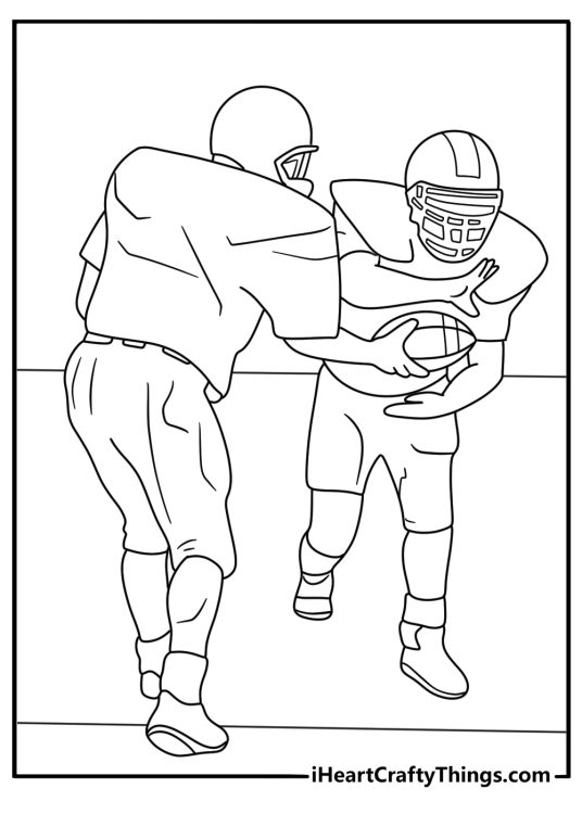 Free NFL printable featuring a running back taking a handoff