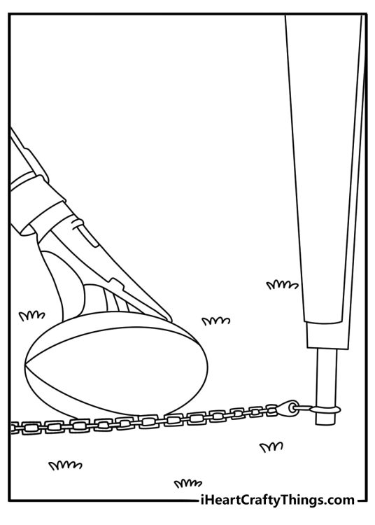 NFL coloring sheet with chain crew measuring for a first down