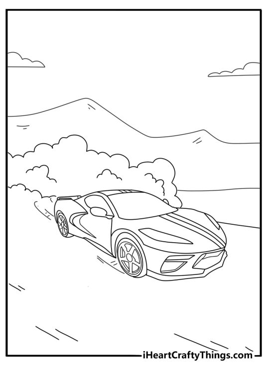 Picture presenting a car with two large stripes from the front bumper all the way down the back