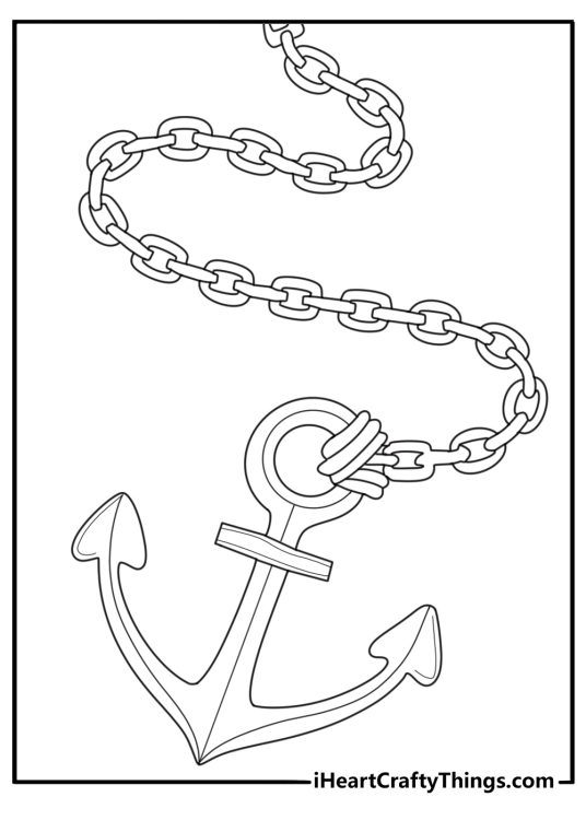 Anchor with chains heavy duty coloring page