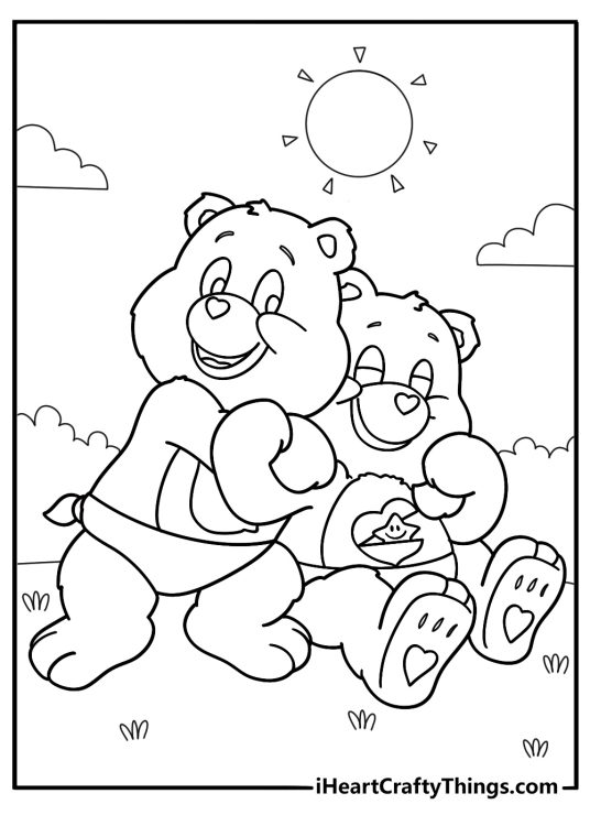 baby hugs and baby tugs care bears printable coloring page