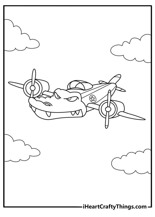 Bombardiro crocodilo coloring page