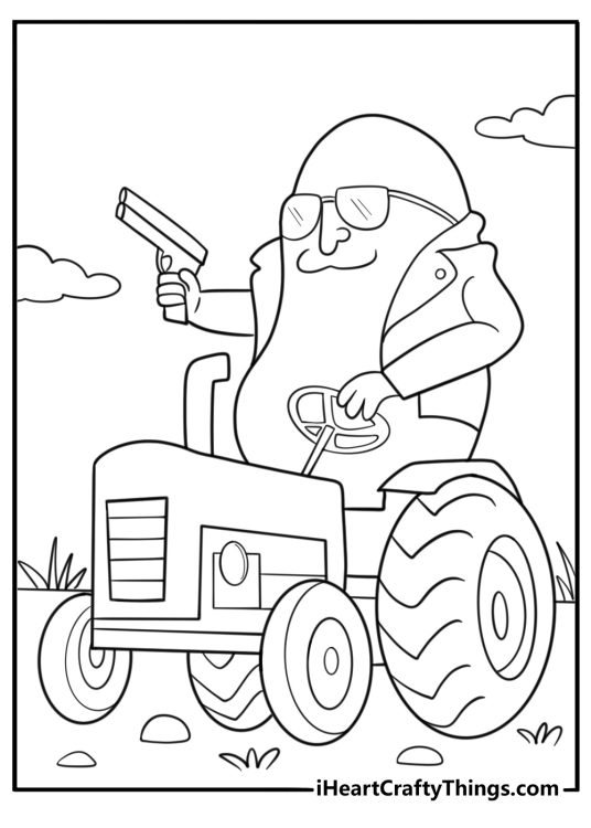 Bulbito bandito traktorito coloring page