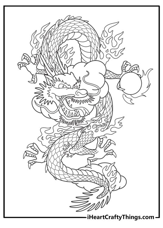 20 Chinese Dragon Coloring Pages
