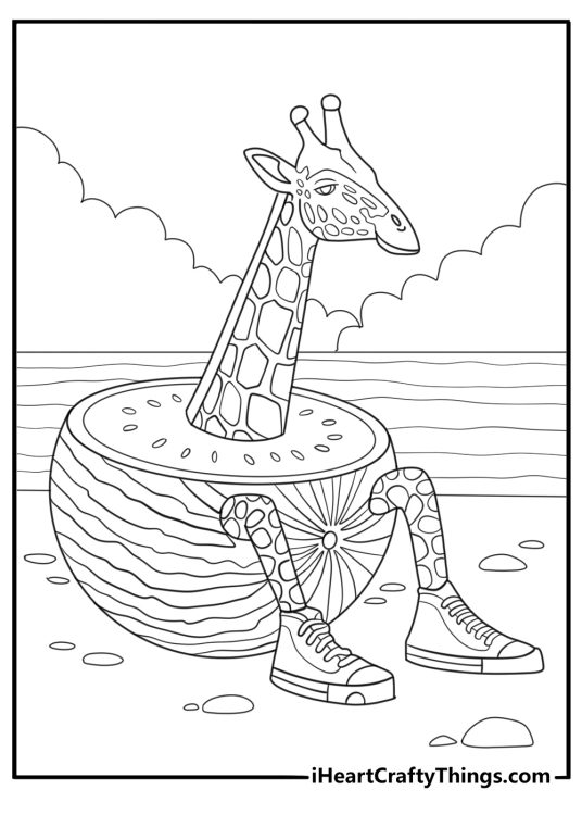 Giraffa meloniera coloring page