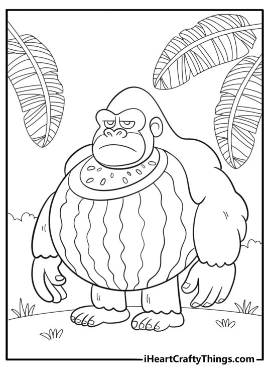Gorillo watermellondrillo coloring page