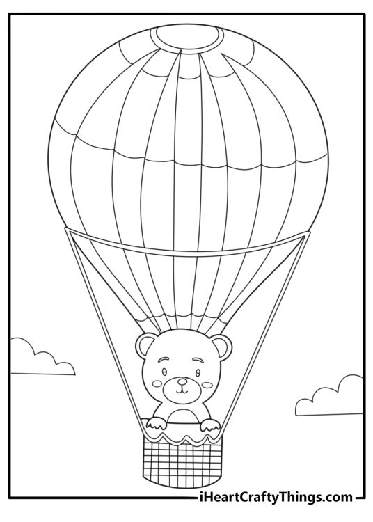 Hot air balloon coloring pages
