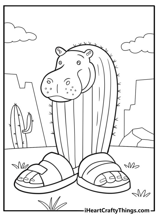 Il cacto hipopotamo coloring page