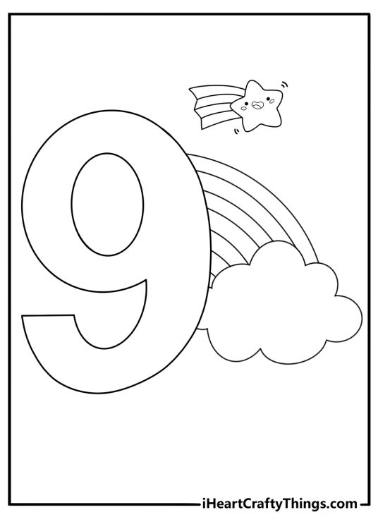 Number 9 coloring pages