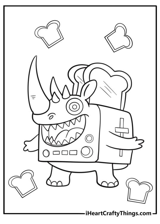 Rhino toasterino coloring page