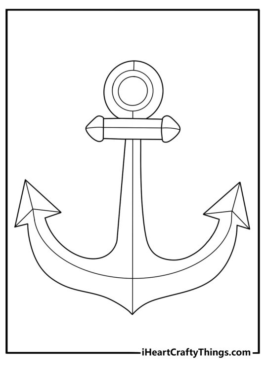 Simple ship anchor coloring page for kids