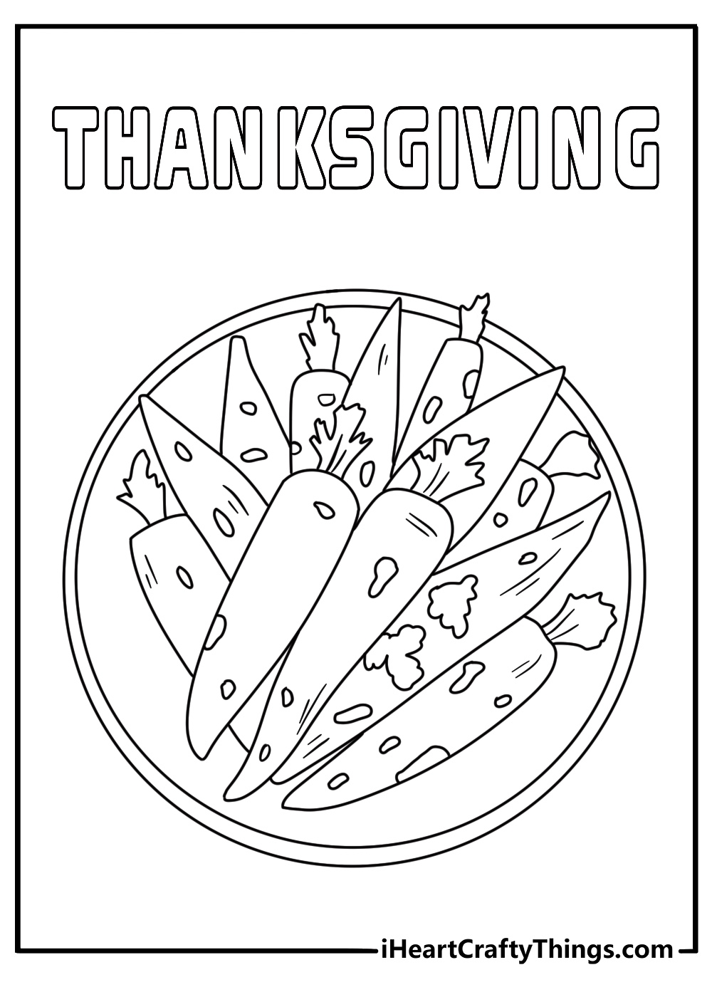 A serving dish filled with glazed carrots makes this Thanksgiving food page