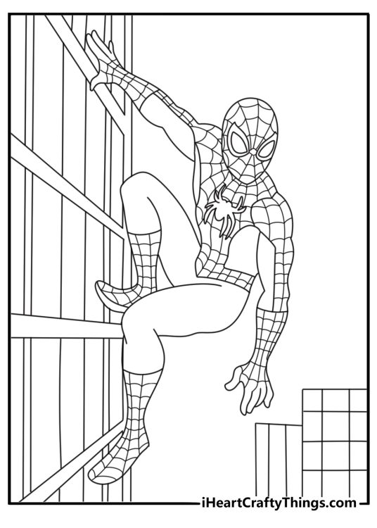 Brooklyn rooftops frame Miles as he climbs the side of a tall building