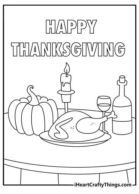 Free Thanksgiving printable showing a candle centerpiece on the dinner table