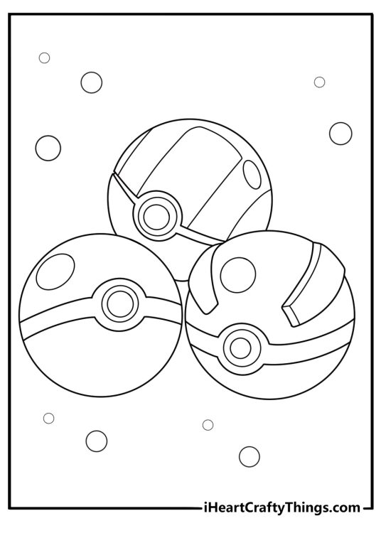 Great Ball Ultra Ball and Master Ball lined up side by side