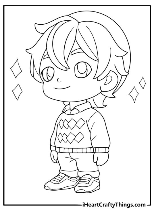 baby saja in kawaii style kpop demon hunters coloring page