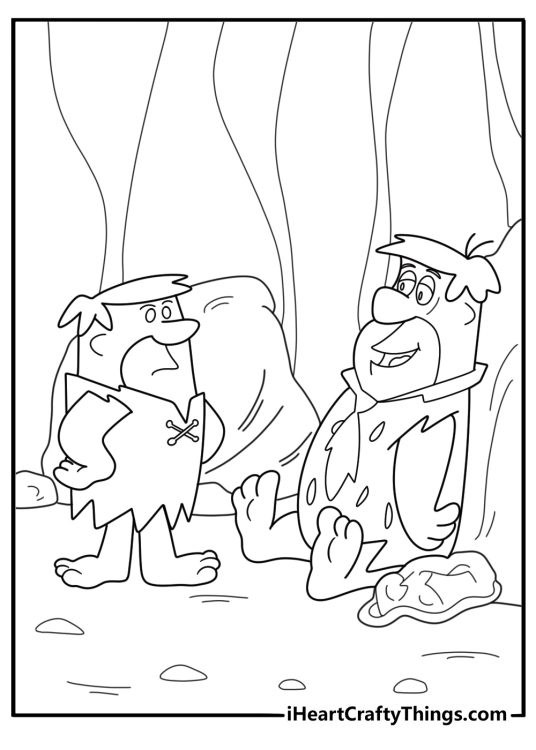Barney rubble working at the quarry easy coloring page