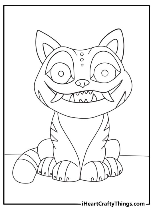 derpy in chibi style kawaii kpop demon hunters coloring sheet