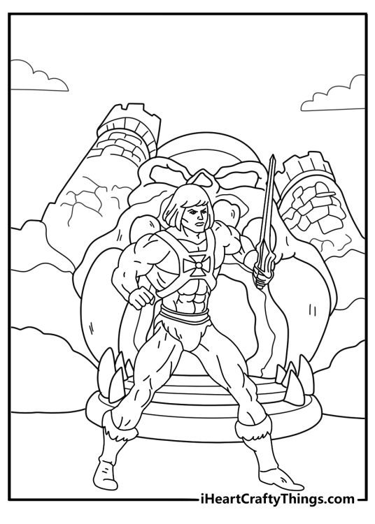 he man castle grayskull background coloring page